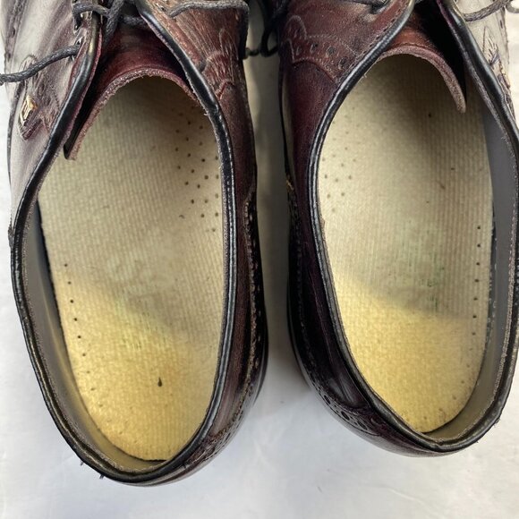 VTG FootJoy Classics Mens Spikeless Golf Shoes Wingtip Oxblood Red Size10D 55814 - Picture 9 of 16